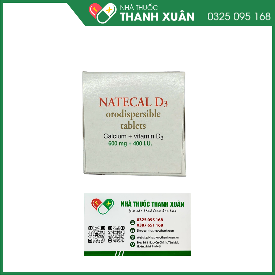 Natecal D3 bổ sung Calci và D3